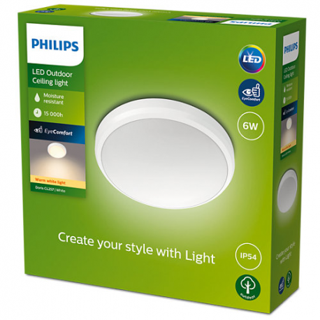 PLAFON LED DORIS 6W 2700K PHILIPS OŚWIETLENIE OGRÓD 8719514417915