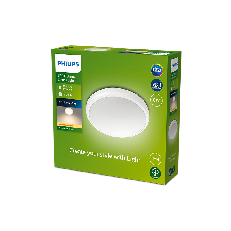 PLAFON LED DORIS 6W 2700K PHILIPS OŚWIETLENIE OGRÓD 8719514417915