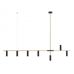 1083T40 - LAMPA WISZĄCA TREVO 7 BLACK BRASS - ALDEX