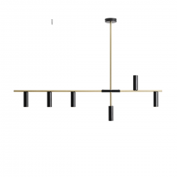 1083K40 - LAMPA WISZĄCA TREVO 6 BLACK BRASS - ALDEX