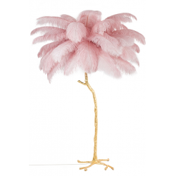 JL0019.PINK - Lampa podłogowa TIFFANY 175 różowa mosiądz...