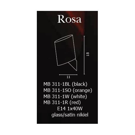 ROSA KINKIET AZZARDO MB311-1BL (BLACK)