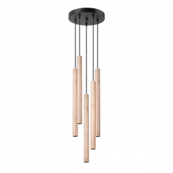 SL.1270 - Lampa wisząca PASTELO 5P drewno - SOLLUX