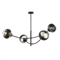 1101/4 - Lampa sufitowa  HUNTER 4 BLACK/STRIPE - EMIBIG