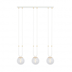 1116/3 - Lampa wisząca GLAM 3 WHITE/TRANSPARENT - EMIBIG
