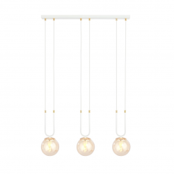 1117/3 - Lampa wisząca GLAM 3 WHITE/MIODOWY - EMIBIG