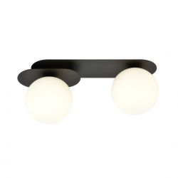 1118/2 - Lampa sufitowa  PLAZA 2 BLACK/OPAL - EMIBIG