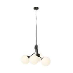 1138/4 - Lampa wisząca NOVA 4 BLACK/OPAL - EMIBIG