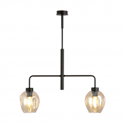 1165/2 - Lampa wisząca LUKKA 2 BLACK/AMBER - EMIBIG