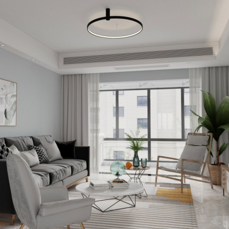 LP-909/1C S BK - RING PLAFON S CZARNY LIGHT PRESTIGE