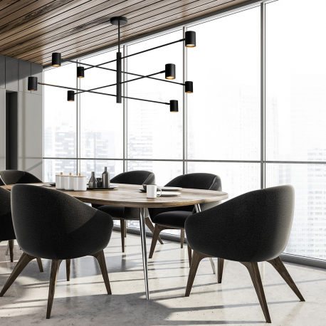 LP-731/8P BK Lampa wisząca Snow 8 czarna 8xGU10 LIGHT PRESTIGE