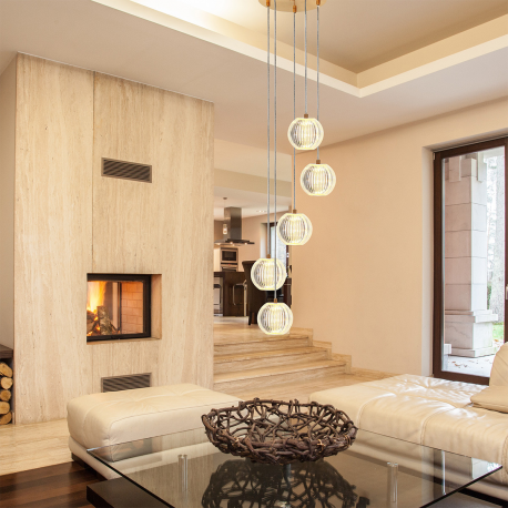 LP-3303/5P GD Lampa wisząca Brillant 5 złota LED CCT LIGHT PRESTIGE