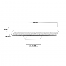 LP-987/1W S BK Kinkiet Aqua 42 cm czarny IP44 LED CCT Light Prestige