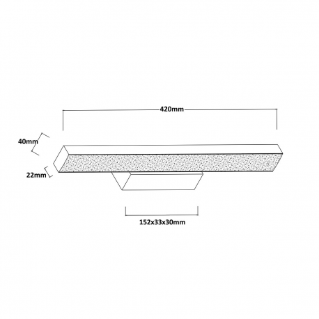 LP-987/1W S BK Kinkiet Aqua 42 cm czarny IP44 LED CCT Light Prestige