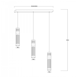 LP-1510/3L GD Lampa wisząca Ambiente 3 złota LED CCT Light Prestige