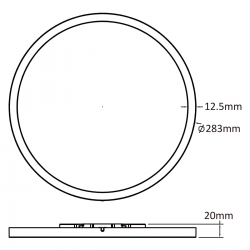 LP-1707/1C-28 BK Plafon Pryzma 28 cm LED CCT  Light Prestige