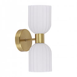 LP-939/2W white Podwójny kinkiet Piega bursztynowy 2xE14 Light Prestige