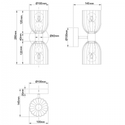 LP-939/2W white Podwójny kinkiet Piega bursztynowy 2xE14 Light Prestige