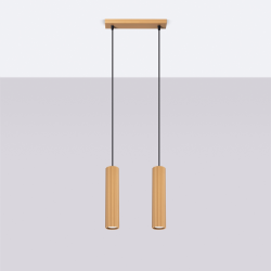 SL.1555 Lampa wisząca KARBON 2 złoty  SOLLUX