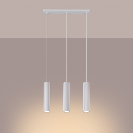 SL.1537 Lampa wisząca KARBON 3L biały SOLLUX