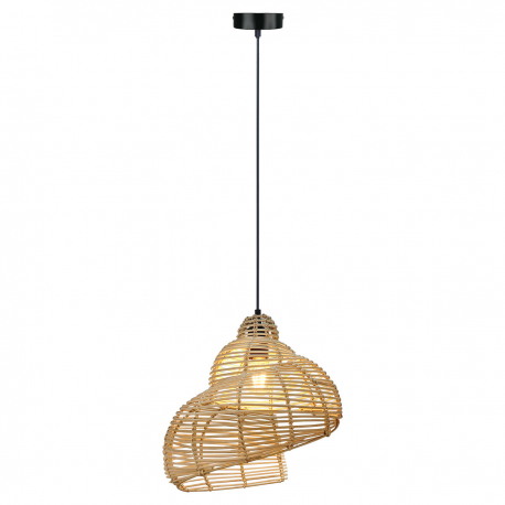 LP-1806/1P 60cm Rattanowa lampa wisząca Shella jasne drewno 1xE27 Light Prestige