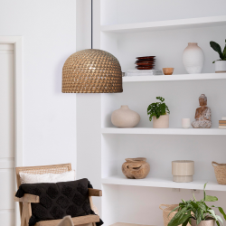 LP-2025/1P 40 cm Rattanowa lampa wisząca Kanso 40 cm jasne drewno 1xE27  Light Prestige