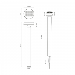 Lampa ogrodowa Słupek solarny CARLI PT33613 ZUMA LINE
