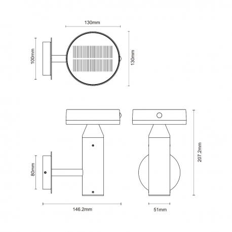 Kinkiet solarny CARLI WT33611 ZUMA LINE