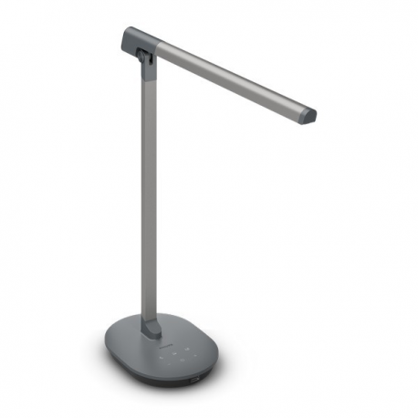 8719514443655 Lampka Biurkowa LED 12W 450lm 4000K USB Szara Sword Philips