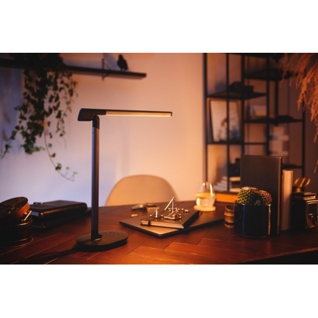 8719514443655 Lampka Biurkowa LED 12W 450lm 4000K USB Szara Sword Philips