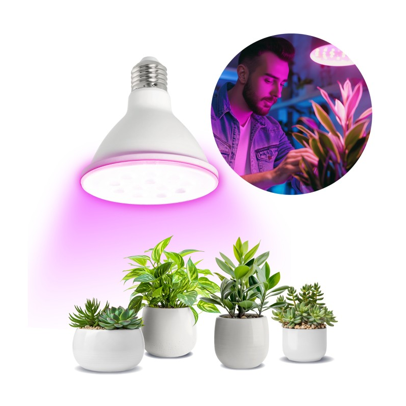 5902201382914  Żarówka do roślin LED PLANTY BIAŁA  9W E27 1200K Kobi Design