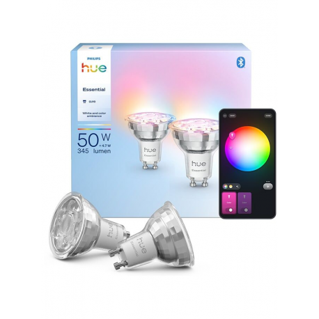 8720169392489 GU10 — Inteligentny reflektor punktowy — 345 lm — 4,7 W — 2 szt PHILIPS HUE Essential