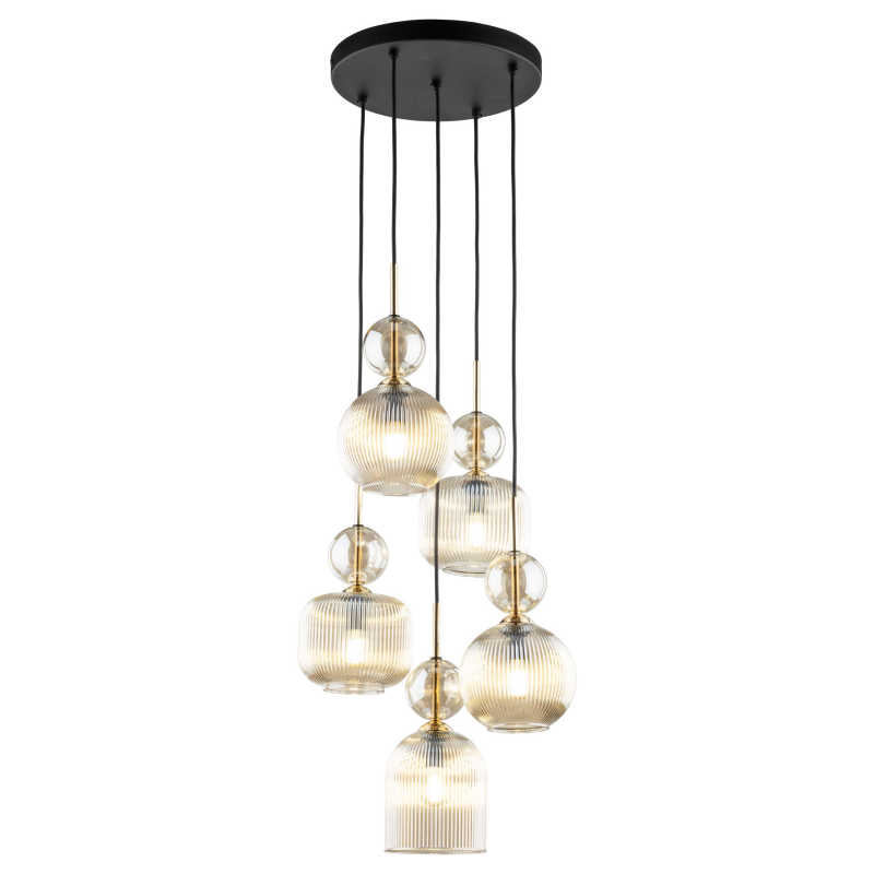 5906135110438 SOPHIA COGNAC LAMPA WISZACA 5XE14 TK LIGHTING