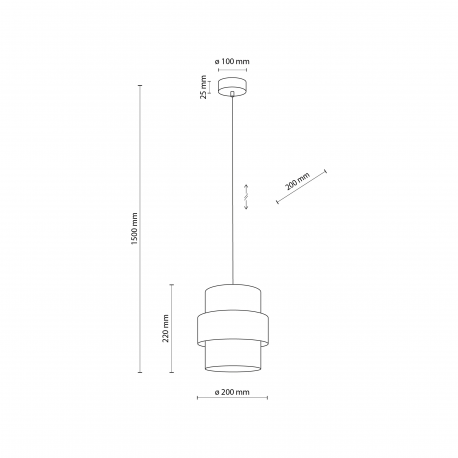 5901780550943 CALISTO WHITE LAMPA WISZĄCA 1 200 TK LIGHTING