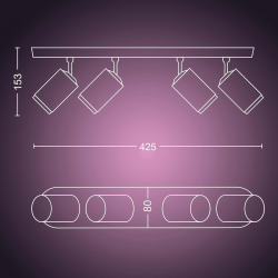 8720169319394 Poczwórne oświetlenie punktowe Fugato PHILIPS HUE