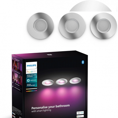 8720169321014 3X Reflektor łazienkowy wpuszczany Xamento IP44 PHILIPS HUE