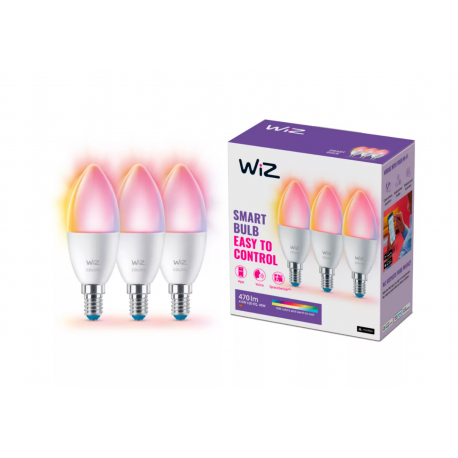 8720169075672 Świeczka 40 W C37 E14 x3 PHILIPS WIZ