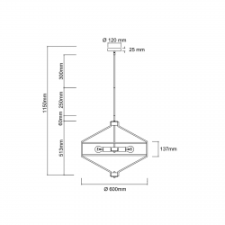 OR85839 Zundo Old Gold 60 KLASYCZNA LAMPA WISZĄCA Open Design Highlights