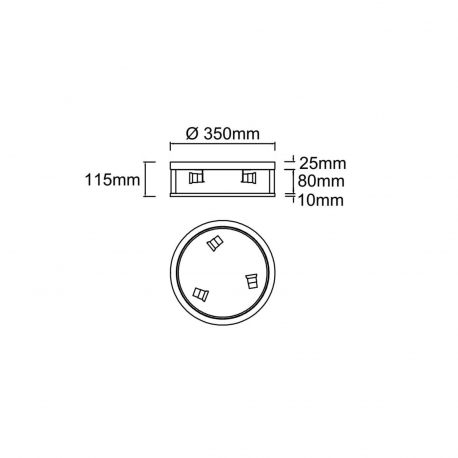 OR85792  Sandro PL Satin Nikiel 35 LAMPA SUFITOWA PLAFON Open Design Highlights