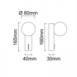 OR85532  Boletta Parette Old Gold IP44 KINKIET Open Design Highlights