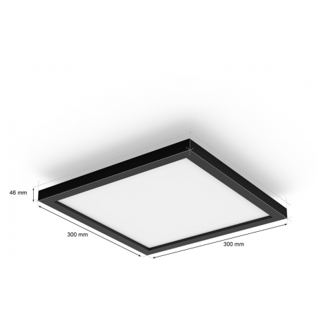 8720169329058 Kwadratowy czarny panel świetlny LED Aurelle 30 x 30 cm - Philips Hue