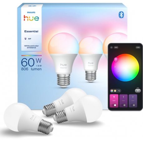 8721103055255 Essential A60 — Inteligentna żarówka E27 — 806 lm — 8 W — 3 szt PHILIPS HUE