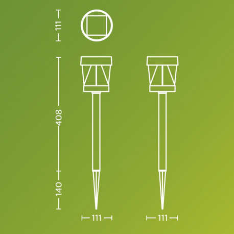 Lampy o kształcie słupka i oświetlenie przy ścieżkach Avery 1,8 W Zewnętrzne oświetlenie solarne 8720169386877 PHILIPS GARDEN