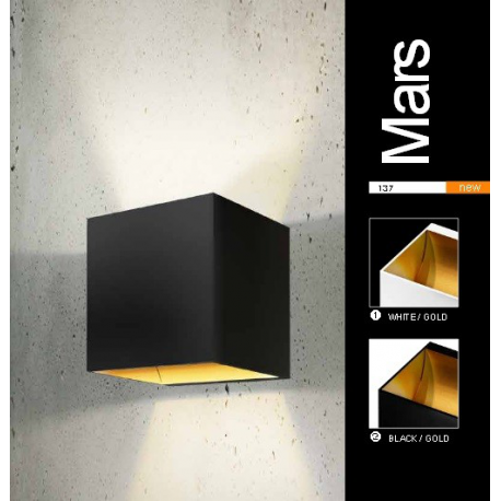 MARS WALL GM1109 WH/GO KINKIET AZZARDO