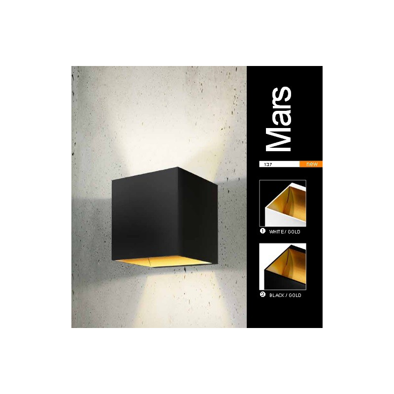MARS WALL GM1109 BK/GO KINKIET AZZARDO