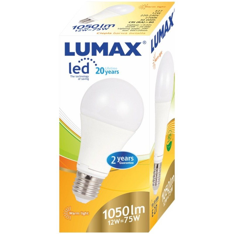 LUMAX LL081P A60 12W - 75W E27 2700K ŻARÓWKA LED