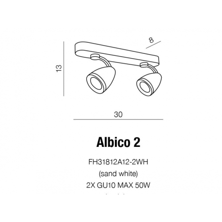 ALBICO 2 WHITE KINKIET PLAFON AZZARDO