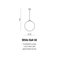 WHITE BALL 40 LAMPA WISZĄCA AZZARDO FLWB40WH