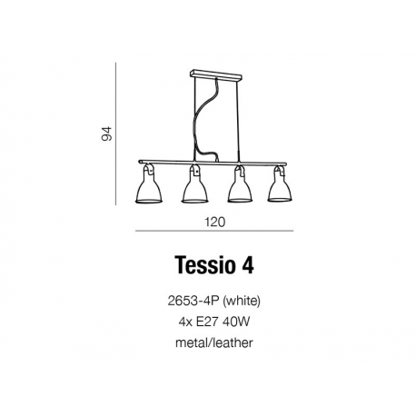 TESSIO 4 LAMPA WISZĄCA 2653-4P (WHITE) AZZARDO