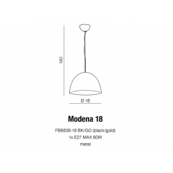 MODENA 18 LAMPA WISZĄCA FB6838-18 BLACK/GOLD AZZARDO